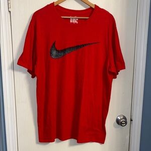 Nike Red Short Sleeve Tee with Black Logo